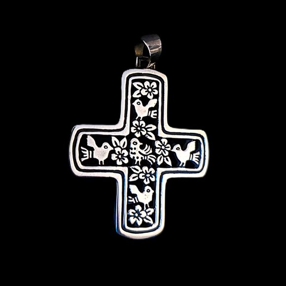 James Avery RARE La Paloma Sterling Cross Pendant - Picture 1 of 4